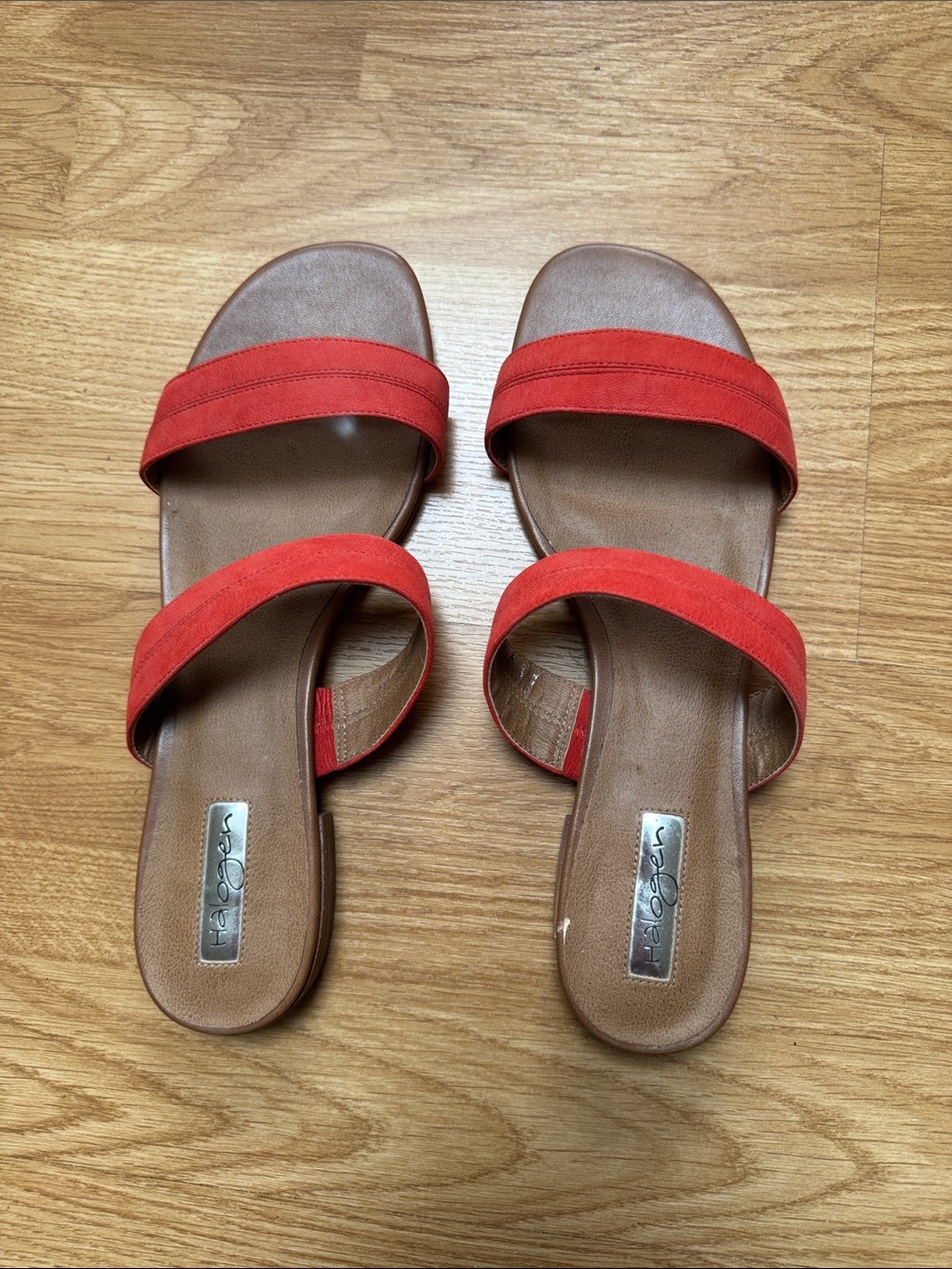 Halogen Red Double-Strap Slide Sandals